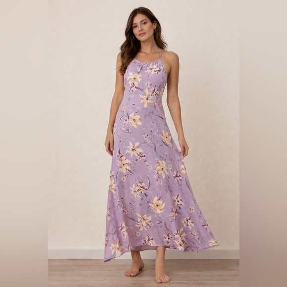 RW&CO. Dresses & Skirts - Lavender Floral Halter Maxi Dress - Unbranded